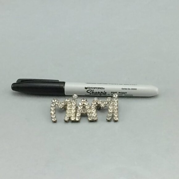 Vintage Miami Sparkly Rhinestone Brooch Pin Kitsch Florida Souvenir - Picture 10 of 10